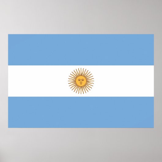 Framed print met vlag van Argentinië (Voorkant)