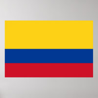 Framed print met vlag van Colombia