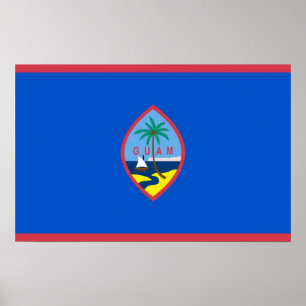 Framed print met vlag van Guam, VS