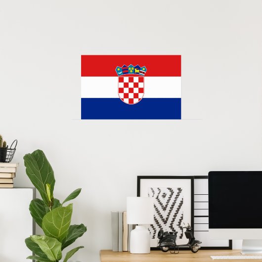 Framed print met vlag van Kroatië (Thuiskantoor)