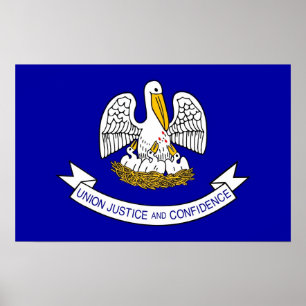 Framed print met vlag van Louisiana, VS