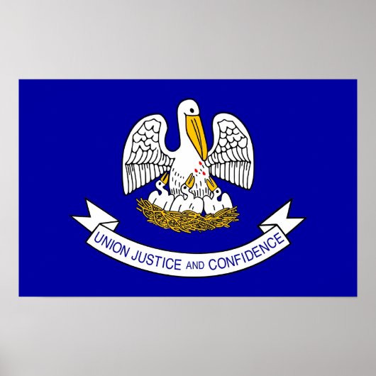 Framed print met vlag van Louisiana, VS (Voorkant)