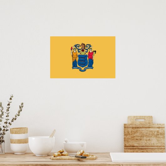 Framed print met vlag van New Jersey, VS (Keuken)