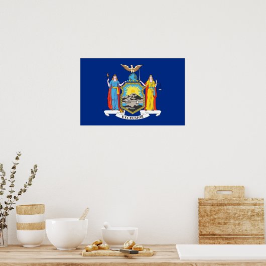 Framed print met vlag van New York, VS (Keuken)