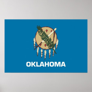 Framed print met vlag van Oklahoma, VS