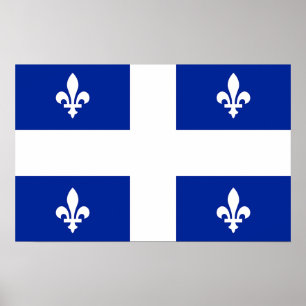 Framed print met vlag van Quebec, Canada
