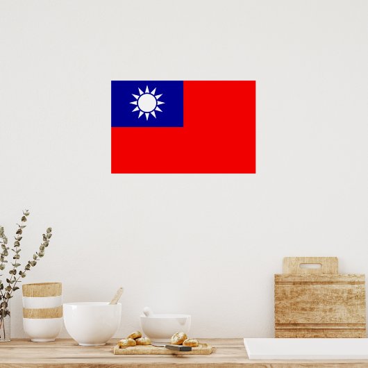 Framed print met vlag van Taiwan (Keuken)