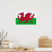 Framed print met vlag van Wales (Keuken)