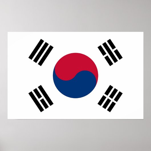 Framed print met vlag van Zuid-Korea (Voorkant)