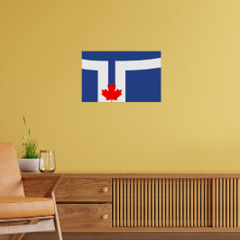 Framed print with Flag of Toronto, Ontario