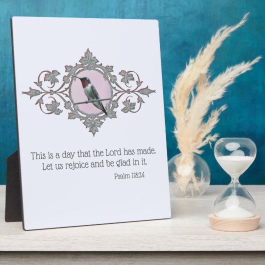 Framed Ruby Throated Hummingbird Fotoplaat (Zijkant)