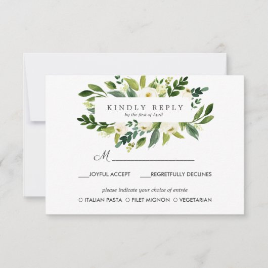 FrameWedding Réponse RSVP Repas, option (Devant)