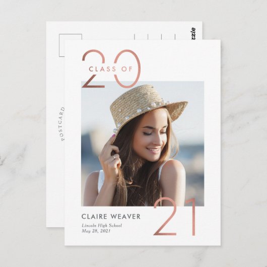 Framing Jaar Afstuderen Aankondiging Briefkaart (Voorkant / Achterkant)