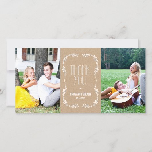 Framing Leaves Wedding Bedankt Cards Craft (Voorkant)