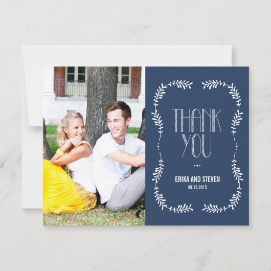 Framing Leaves Wedding Foto bedankt de marine (Voorkant)