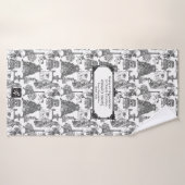 FRANÇAIS BULLDOG Frenchie Black avec personnalisat (Serviette de bain)