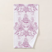 français chic, rose, toile, floral, motif, victori (Serviette à main)