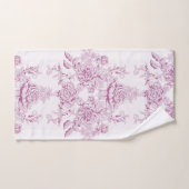 français chic, rose, toile, floral, motif, victori (Serviette à main)