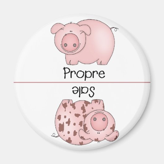 Français Clean Dirty Lave-vaisselle Magnets (Devant)