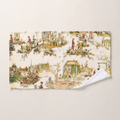 Français Creme Toile Chinoiserie Style Rustique (Serviette à main)