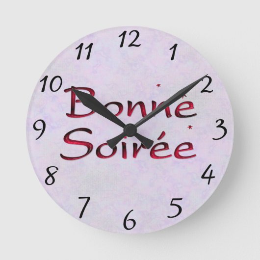 Français : Horloge ronde Bonne Soiree (Recto)