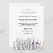 Français Lilac Inséparables Mariages Invitation pe (Devant / Derrière)