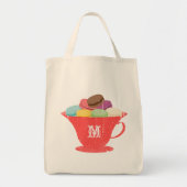 Français Macarons dans le sac rouge de monogramme (Devant)