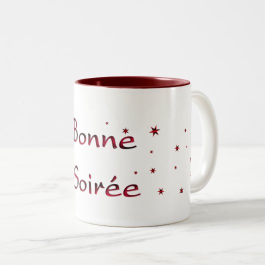 Français : Mug de café Bonne Soiree (Devant droit)