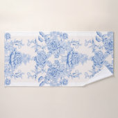 français, shabby chic, vintage, bleu pâle, blanc, (Serviette de bain)