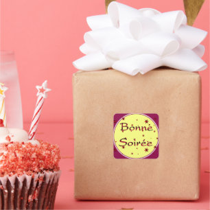 Français : Sticker Carré Bonne Soiree