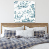 Français toile de jouy sage vert élégant (Insitu(Chambre))
