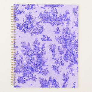 Française toile de jouy bleu et blanc élégant