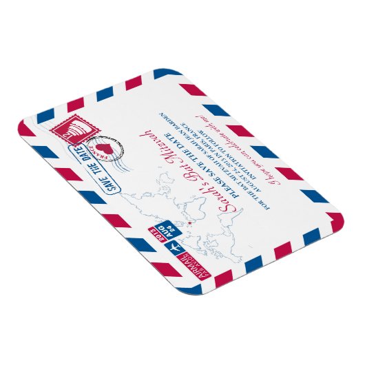 FRANCE Air Mail Bat Mitzvah Bewaar de datum 3x4 Magneet (Rechterzijde)