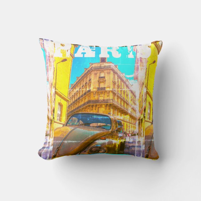 France Architecture French Street Old Car Paris Kussen (Voorkant)