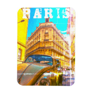 France Architecture French Street Old Car Paris Magneet