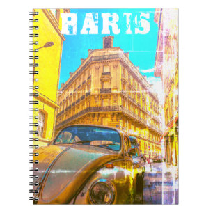 France Architecture French Street Old Car Paris Notitieboek