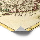 France Boundries Map Poster (Hoek)