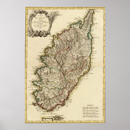 France Boundries Map Poster (Voorkant)