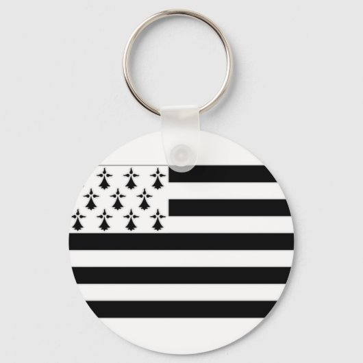 France Brittany Flag Sleutelhanger (Voorkant)