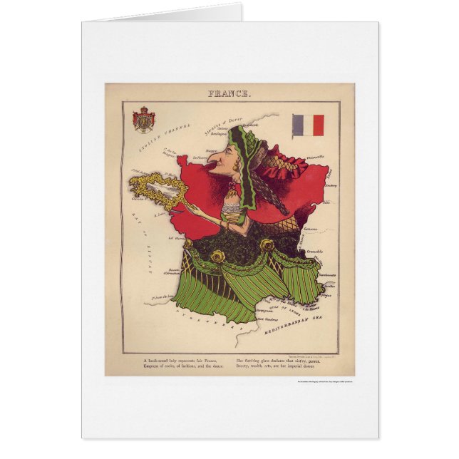 France Caricature Map 1868 (Voorkant)