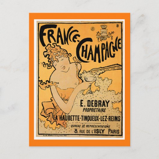 France Champagne  Drink Briefkaart (Voorkant)