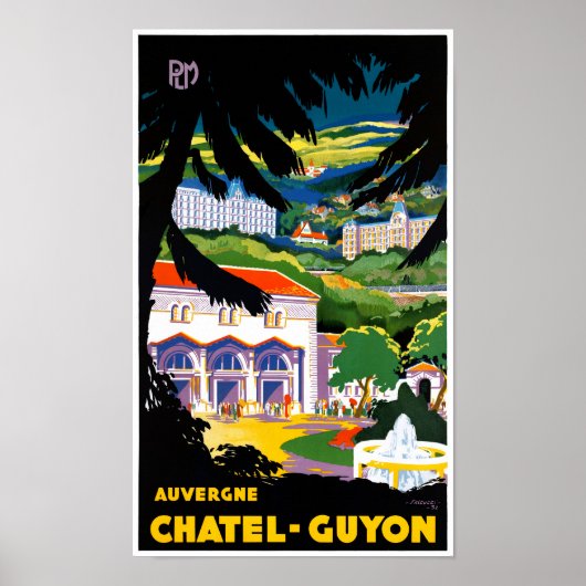 France Chatel Guyon Restored Vintage Travel Poster (Voorkant)