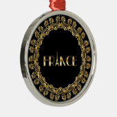 France, Eiffel Tower, Gold Design Metalen Ornament (Rechts)