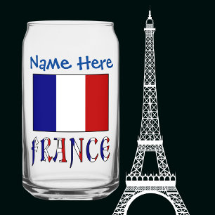 France et Drapeau Français Personnalisation Bleue