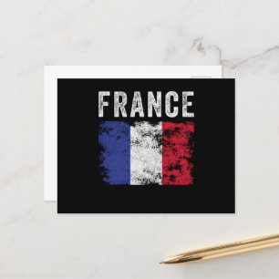 France Flag Distressed - French Flag Briefkaart