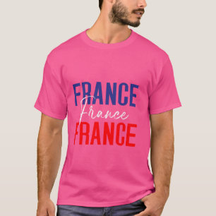 France Flag Heartbeat voor Frankrijk Mannen Vrouwe T-shirt