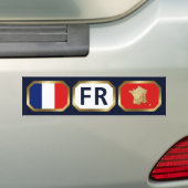 France Flag Map Code Bumper Sticker (Op auto)