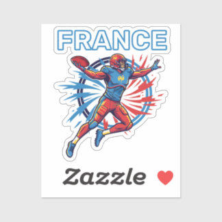 France Football Dynamische Quarterback Patriottisc Sticker