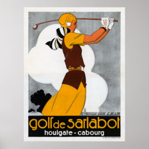France Golf Adverteren Poster herstelde