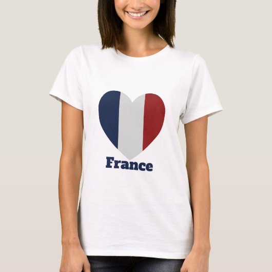 France Heart Flag T-shirt (Voorkant)